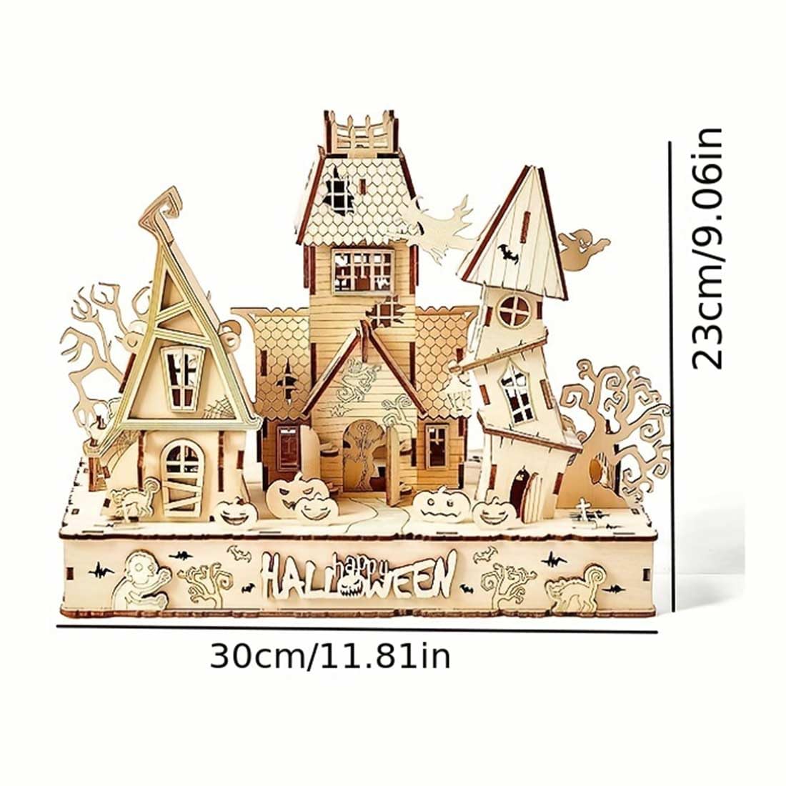 Amazon | 大人のための3D木製ハロウィンハウスパズルキット、DIY